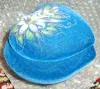 Шкатулка (керамика) синяя с цветком, новая