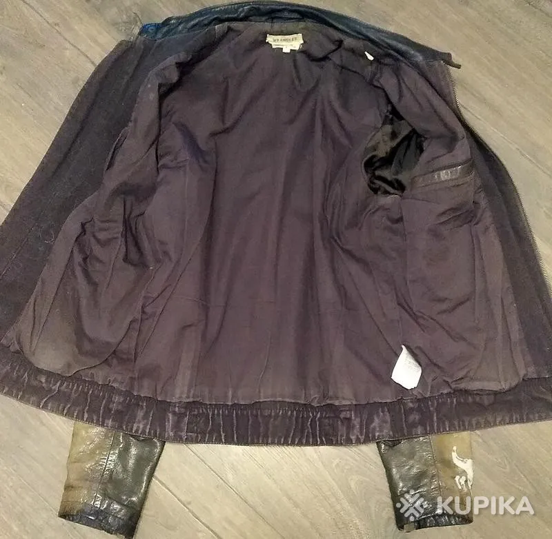 Куртка мужская кожаная  бренд Wrangler
