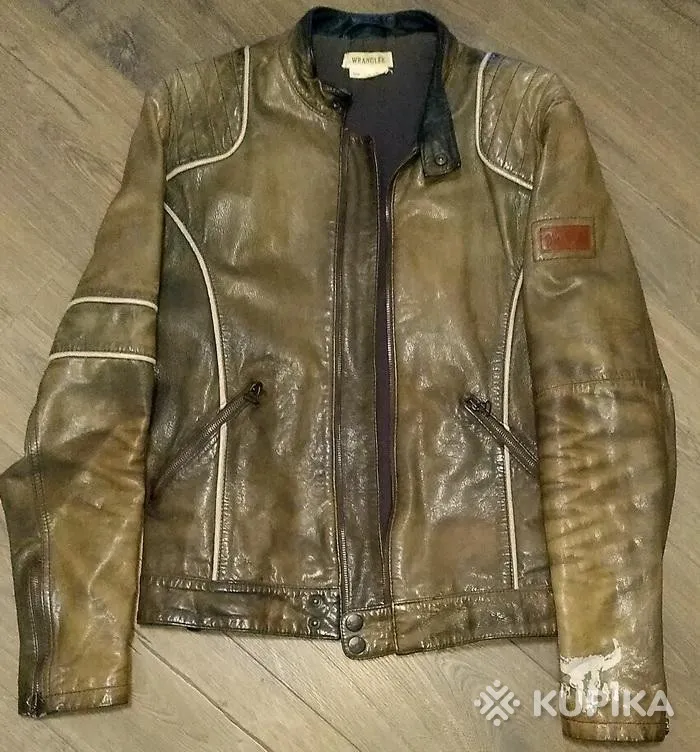 Куртка мужская кожаная  бренд Wrangler