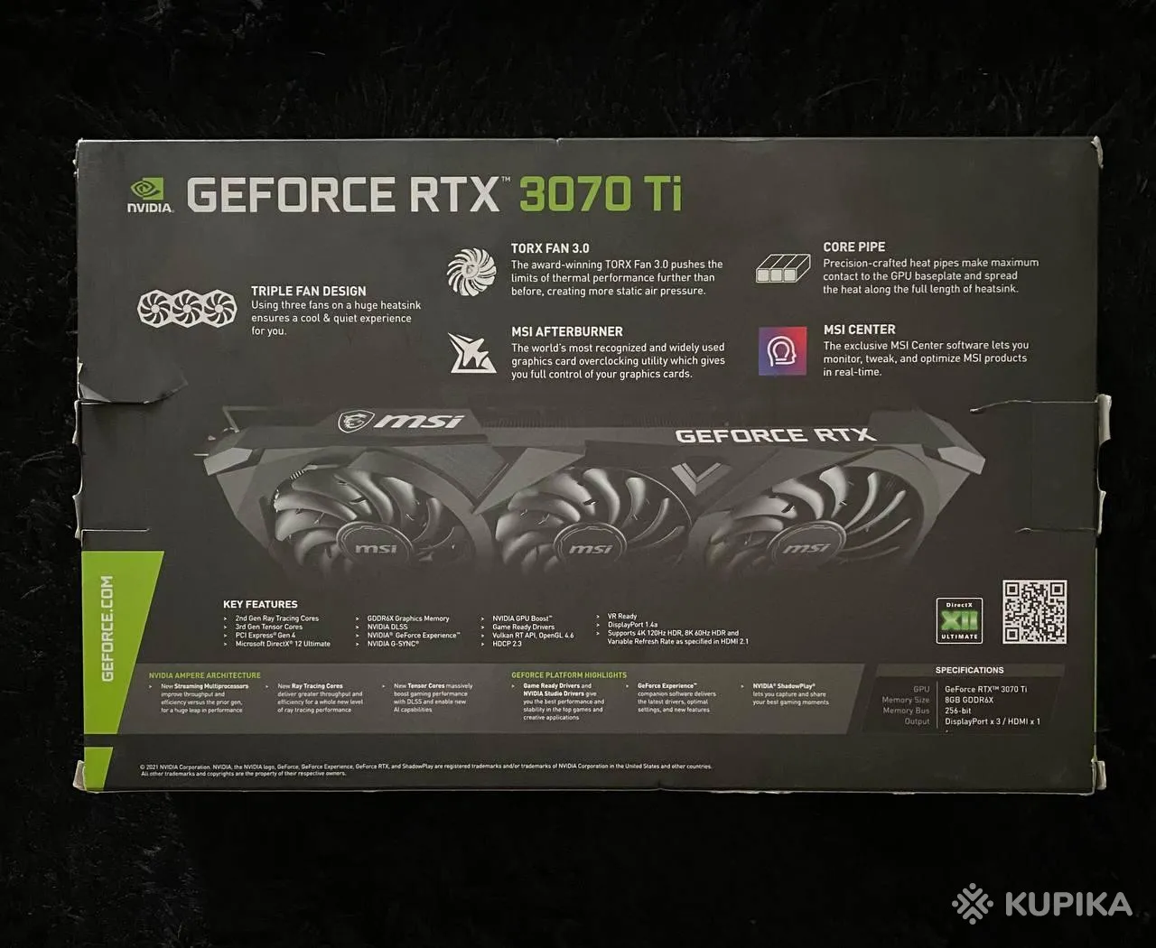 Видеокарта MSI GEFORCE RTX 3070 Ti VENTUS 3X