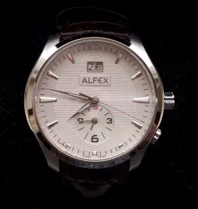 Новые мужские часы Alfex swiss кварц,42mm, GMT, большая дата,Оригинал+бонус