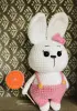 Заяц игрушка/белый игрушечный кролик/вязаный зайчик