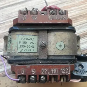 Трансформатор ТБС3-0,1.  220V / 5, 12, 22, 110, 127V.  100VA.