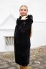 Пальто Мехофф женское 48 L черное натуральный мех