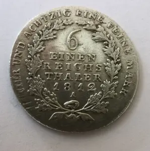 1/6 талера 1812 год. А Пруссия. Состояние!!!