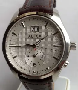 Новые мужские часы Alfex swiss кварц,42mm, GMT, большая дата,Оригинал+бонус