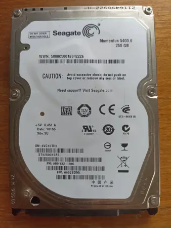 Жёсткий диск для ноутбука 250 Gb Seagate 5400