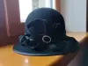 Шляпа фетровая черная с цветком