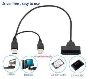 Кабель адаптер-переходник SATA USB 2.0 HDD/SSD