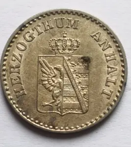 1 грош 1859 г. А. Анхальт состояние UNC!!!