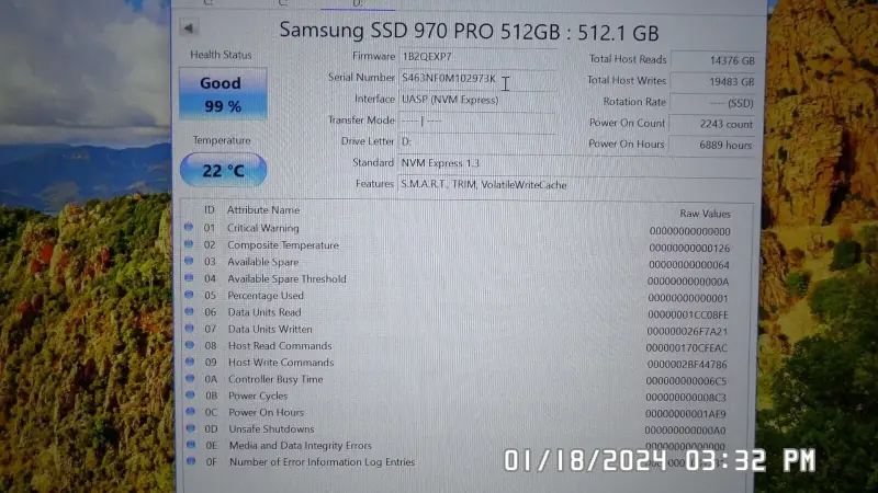 SSD диск Samsung 970 Pro 512Gb MZ-V7P512 M2 NVMe