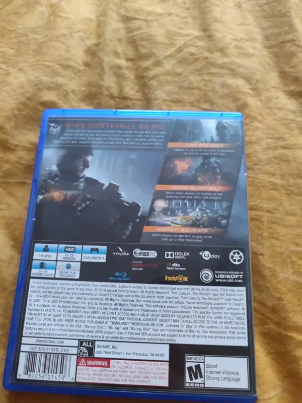 Диск игры Tom Clancy's The division