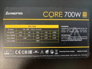 Блок питания Chieftec core 700w 80 plus