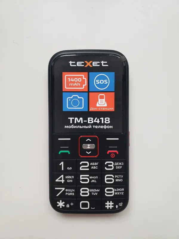 Texet TM B418 Красный (Кнопочный телефон)