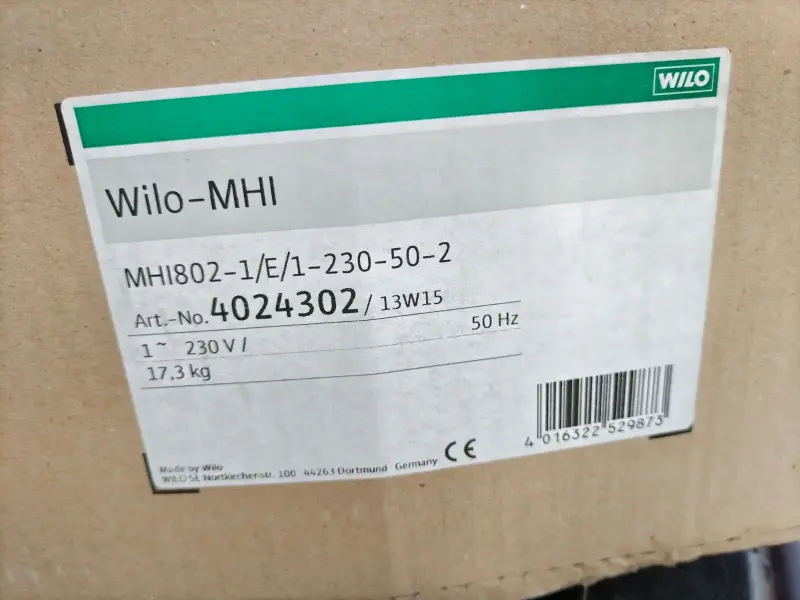 Насос WILO MHI802-1/Е/1-230-50-2