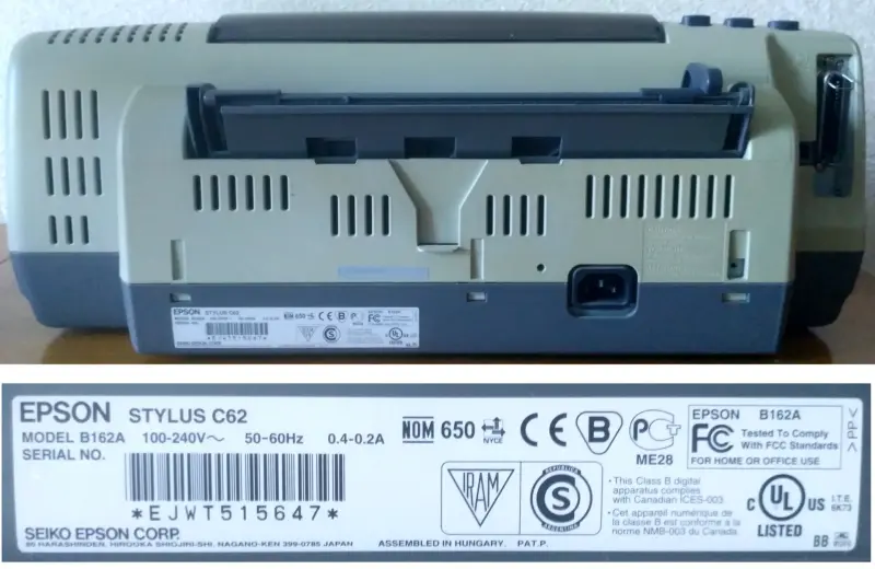 Принтер струйный цветной EPSON STYLUS  C62