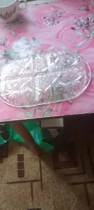 Поднос хрустальный новый с несколькими отделениями