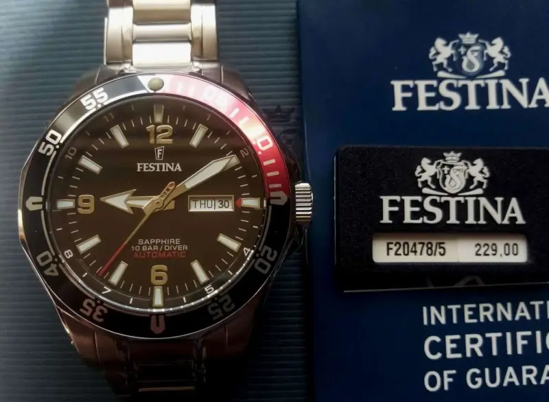 Часы новые Festina automatic sapphire Серия Diver