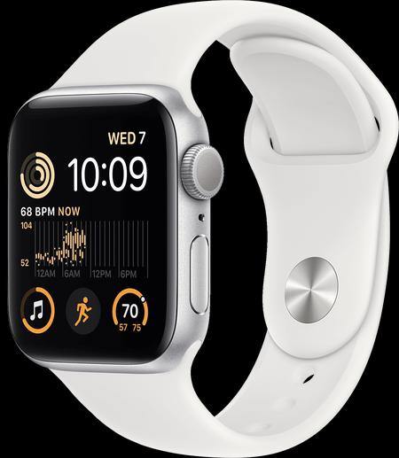 Apple Watch SE 2 44мм, алюминий цвета  серебристый   белый , MNK23