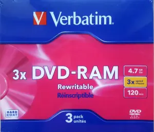 Чистые диски Verbatim DVD-RAM 3х (Slim) в упаковке