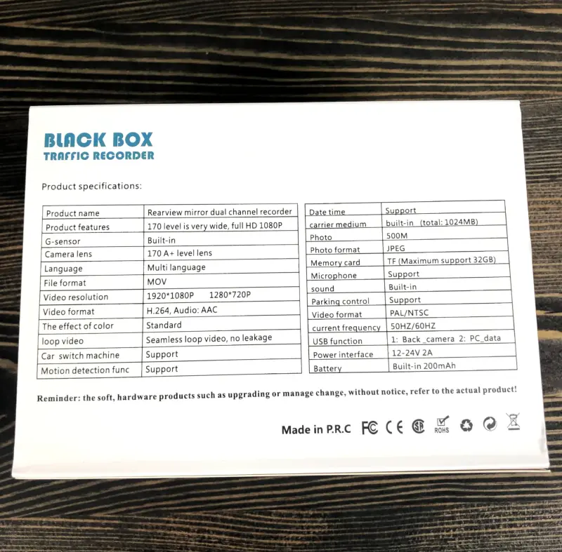 Автомобильный видеорегистратор Black Box 3в1