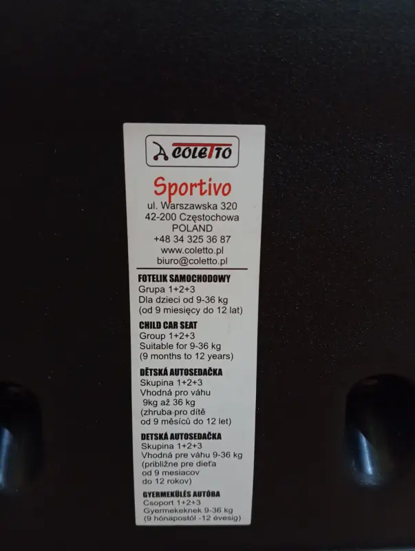 Автокресло Coletto sportivo isofix