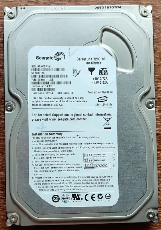 Винчестер для ПК Seagate 80Гб Barracuda 7200.10