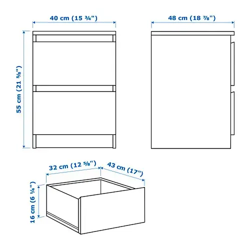 Комод (прикроватная тумба) МАЛЬМ IKEA