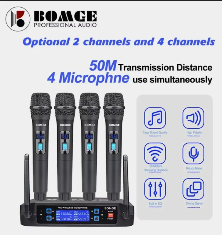 Беспроводная 4-канальная микрофонная система