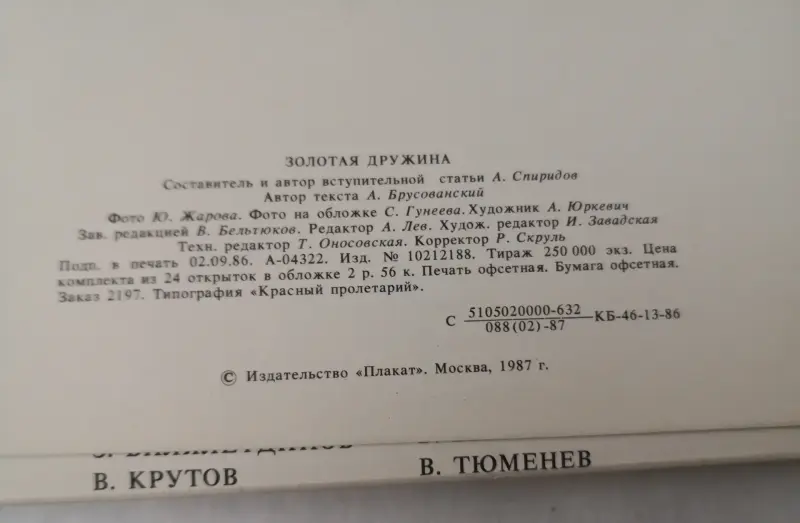 Золотая дружина 1987 г. СССР.