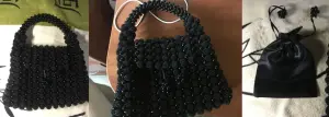 Ежевичная handmade сумка из бусин Шамбала