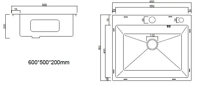 Мойка ARFEKA ECO AR 600*500 SATIN УМ113