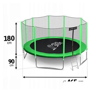 Батут 465 см - 15ft Basic (с лестницей, внешняя сетка, зеленый)