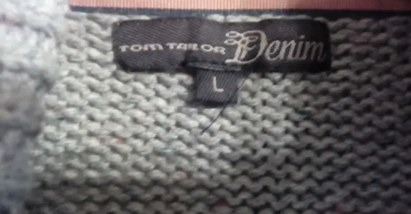 Пуловер мужской серый Tom Tailor Denim,хлопок 60%,48-52(L)