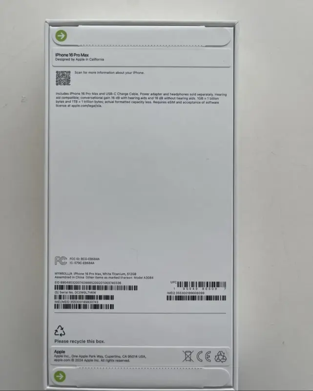 iphone 16 promax 512 gb white titanium