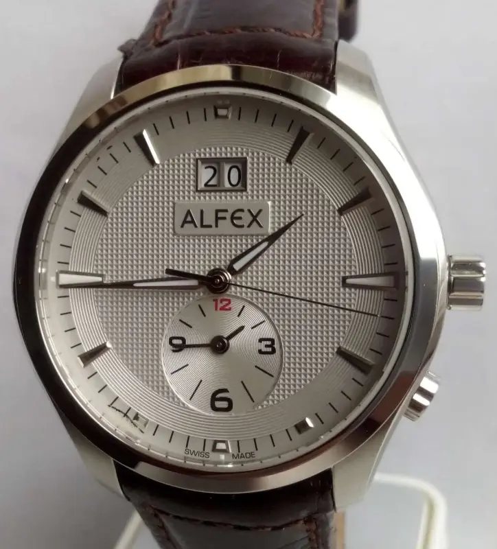 Новые мужские часы Alfex swiss кварц,42mm, GMT, большая дата,Оригинал+бонус