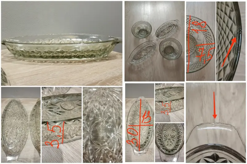 Два глубоких салатника и две селёдочницы из СССР. Цена за 4шт