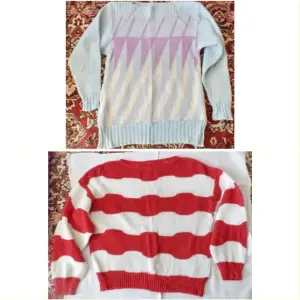 Свитер красно-белый и голубой, р.44-46, б.у-2шт