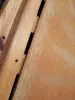 Двухъярусная кровать из массива сосны с матрасами.