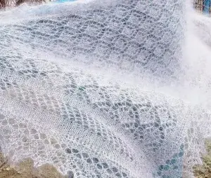 Оренбургский пуховый платок, паутинка
