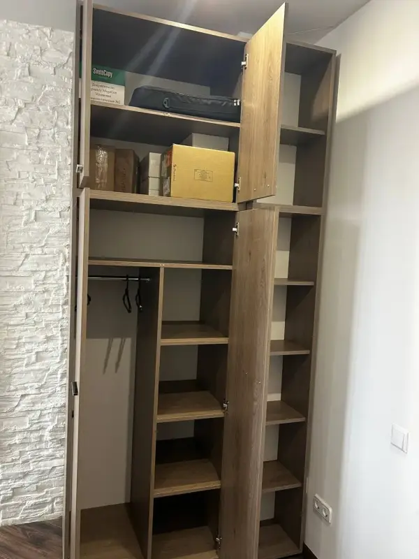 Шкаф с фасадом 804х600х1826 + Антресоль 806х608х778 + Стеллаж 400Х300Х2598