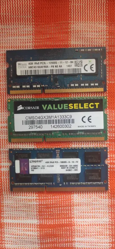 DDR3l и DDR3 для ноутбука по 4 гб