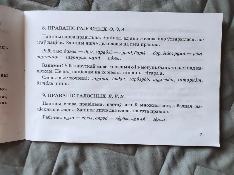 Белорусский язык, работа над ошибками начальная школа