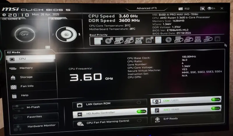Компьютер Ryzen 5 3600