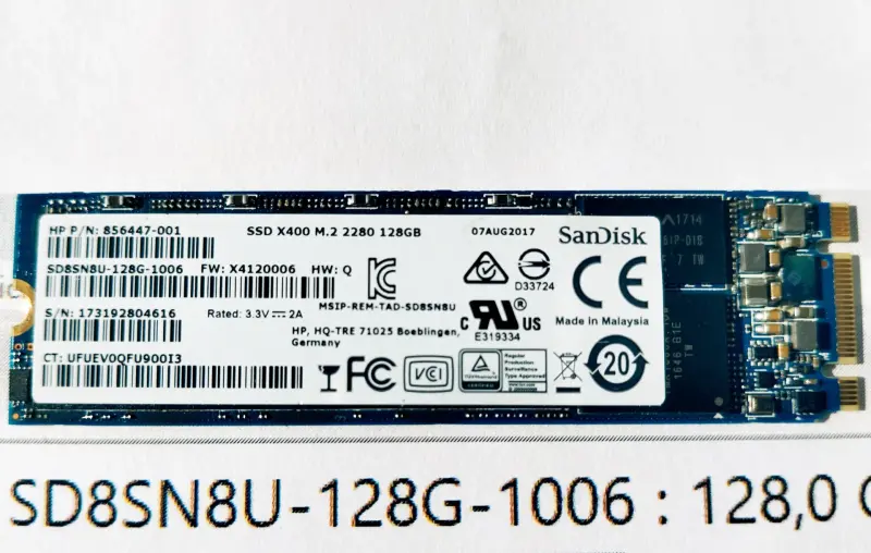 Накопитель SSD SanDisk, 128 Gb