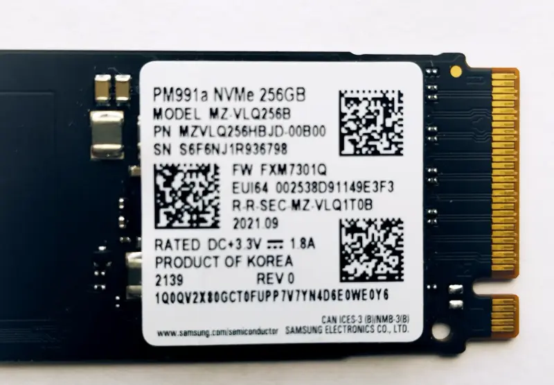 Накопитель SSD M.2 SAMSUNG, 256 Gb