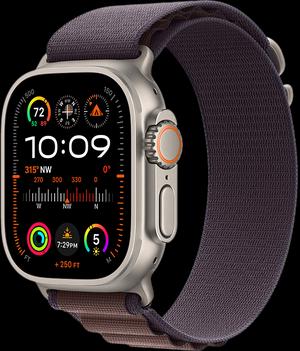 Apple Watch Ultra 2 LTE 49 мм (титановый корпус, титановый/индиго, текстильный ремешок) MRET3