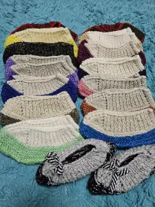 Вязаные тапочки