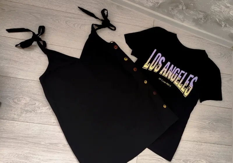 Topshop сарафан + футболка