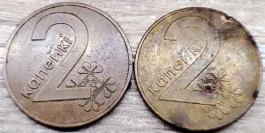 2 копейки 2009 РБ Вздутия и наплывы плакировки
